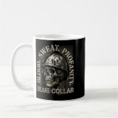 Mug Blood Sweat Profanity Construction Worker Skull Bl (Gauche)