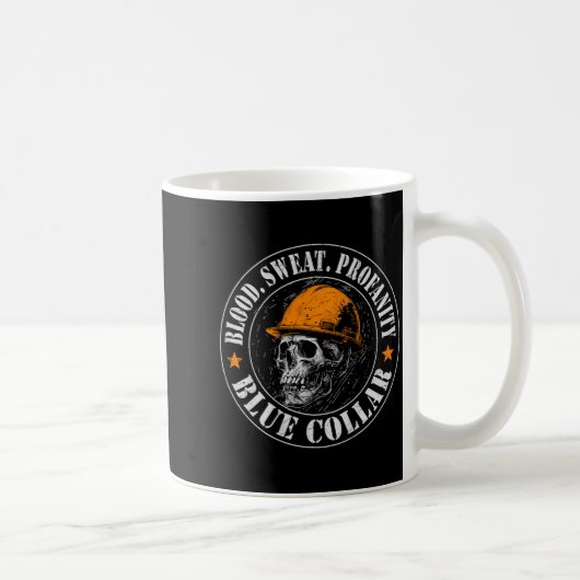 Mug Blood Sweat Profanity Construction Worker Skull Bl (Droite)