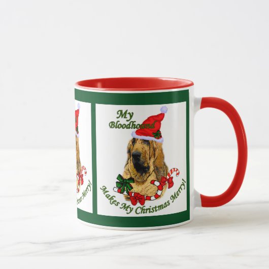 Mug Bloodhound Cadeaux de Noël (Droite)