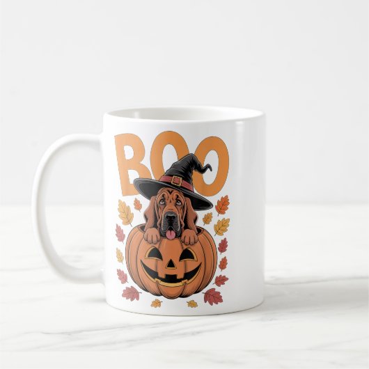 Mug Bloodhound Costume Sur Halloween Citrouille Bloodh (Gauche)