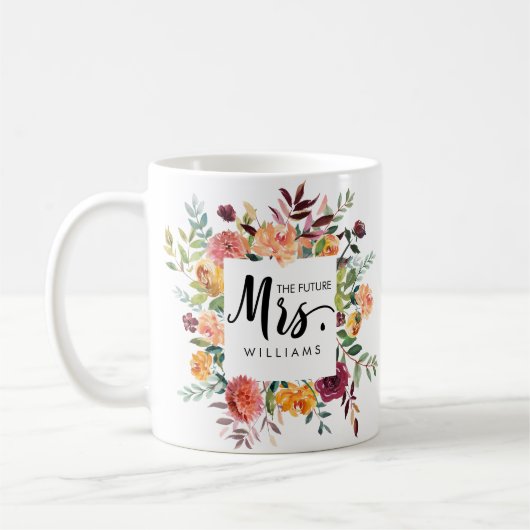 Mug Bloom rustique | MARIAGE LE futur MRS Typographie (Gauche)