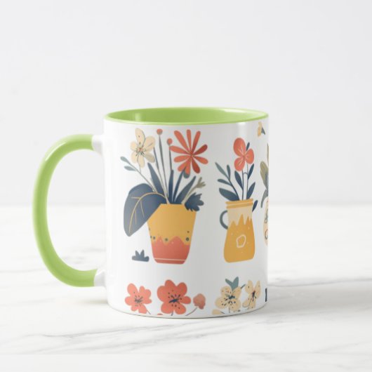 Mug Blooms Whimsical dans des pots vibrants (Gauche)