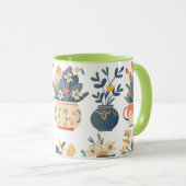 Mug Blooms Whimsical dans des pots vibrants (Devant droit)