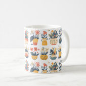 Mug Blooms Whimsical dans des pots vibrants (Devant droit)