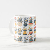 Mug Blooms Whimsical dans des pots vibrants (Devant gauche)
