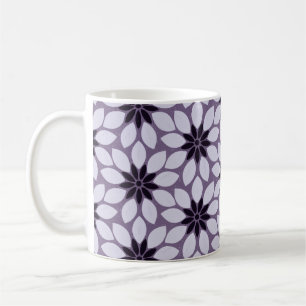 Mug Bloquer l'impression Fleurs carrelées violet