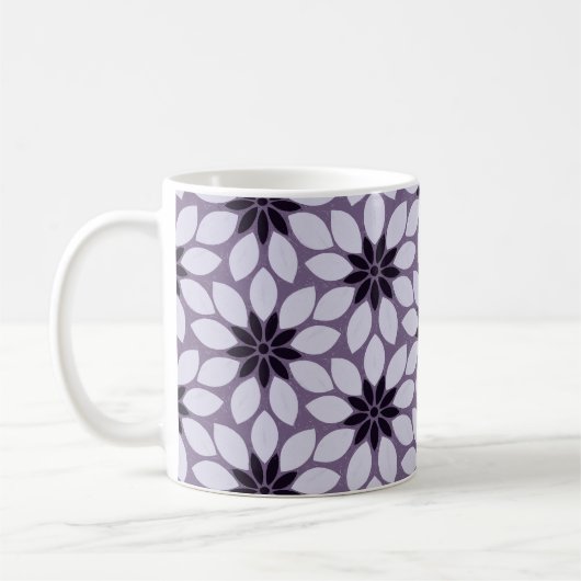 Mug Bloquer l'impression Fleurs carrelées violet (Gauche)