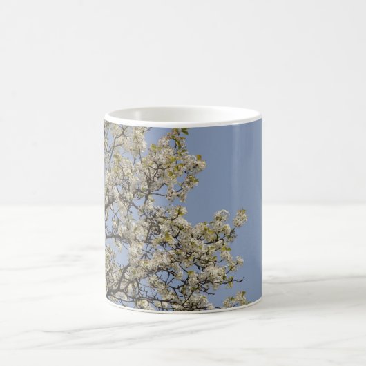 Mug Blossoms blancs, Peut customiser avec du texte (Centre)