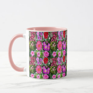 Mug "Blossoms of Pink : A Floral Photo Collage"