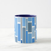 Mug Blue and gray geometric pattern, (Centre)
