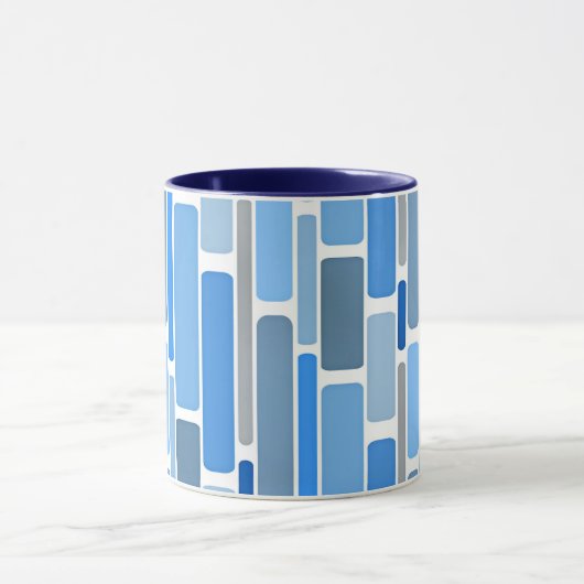 Mug Blue and gray geometric pattern, (Centre)