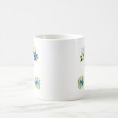 Mug Blue and Navy Flowers with Foliage Wedding (Centre)