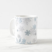 Mug Blue and Silver Grey Winter Wonderland Snowflake (Devant gauche)