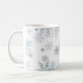 Mug Blue and Silver Grey Winter Wonderland Snowflake (Gauche)