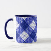 Mug Blue and White Bold Checkered Plaid Design  (Gauche)