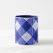 Mug Blue and White Bold Checkered Plaid Design  (Centre)