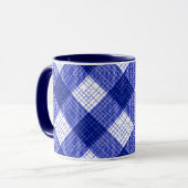 Mug Blue and White Bold Checkered Plaid Design  (Devant gauche)