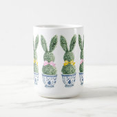 Mug Blue and White Chinoiserie With Rabbit Topiary (Centre)