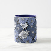 Mug Blue and white daisy pattern (Centre)
