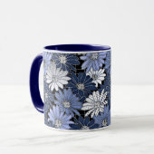 Mug Blue and white daisy pattern (Devant gauche)