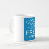 Mug Blue and White Free Shipping Icon (Devant gauche)