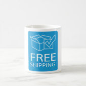 Mug Blue and White Free Shipping Icon (Centre)