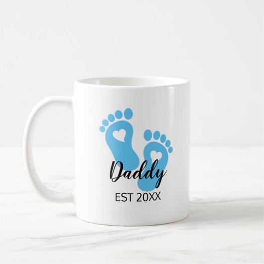 Mug Blue Baby Feed New Dad Baby Boy (Gauche)
