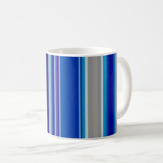 Mug Blue Beige and Lavender Stripes (Devant droit)