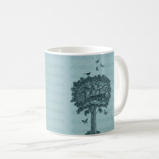 Mug Blue Birds Papillons Dream Tree (Devant droit)