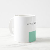 Mug Blue Black White Plain Elegant Own Name (Devant gauche)