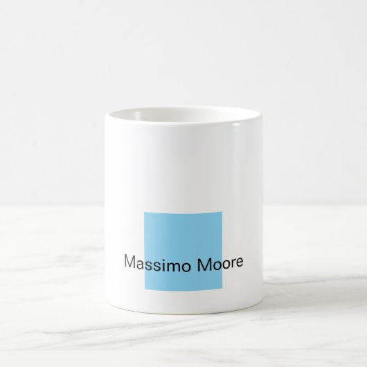 Mug Blue Black White Plain Elegant Own Name (Centre)