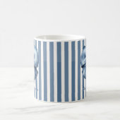Mug Blue Bow Watercolor Stripe Design (Centre)