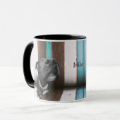Mug Blue Brown Funny 50e Chien gros plan (Devant gauche)