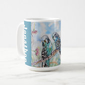Mug Blue Budgie Budgies Parrots Husbands Mens Name (Devant gauche)
