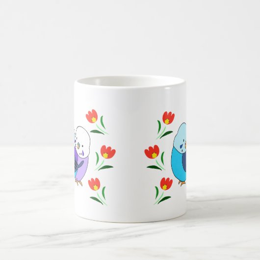 Mug Blue Budgie Parakeet Cuisine oiseaux de compagnie (Centre)