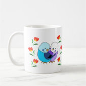 Mug Blue Budgie Parakeet Cuisine oiseaux de compagnie  (Gauche)