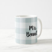 Mug Blue Buffalo Check Mme Monogramme (Devant droit)