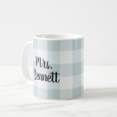 Mug Blue Buffalo Check Mme Monogramme (Devant gauche)