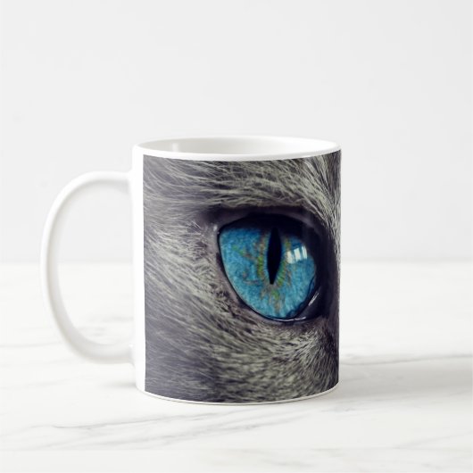 Mug Blue Cat Eyes Café Mag (Gauche)