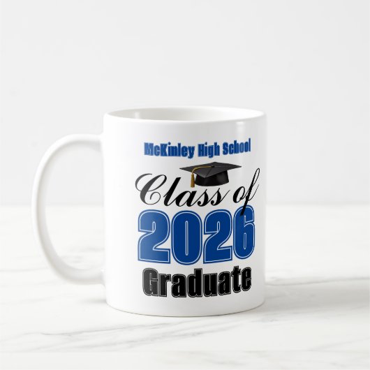 Mug Blue Class of 2026 Graduation Keepsake (Gauche)