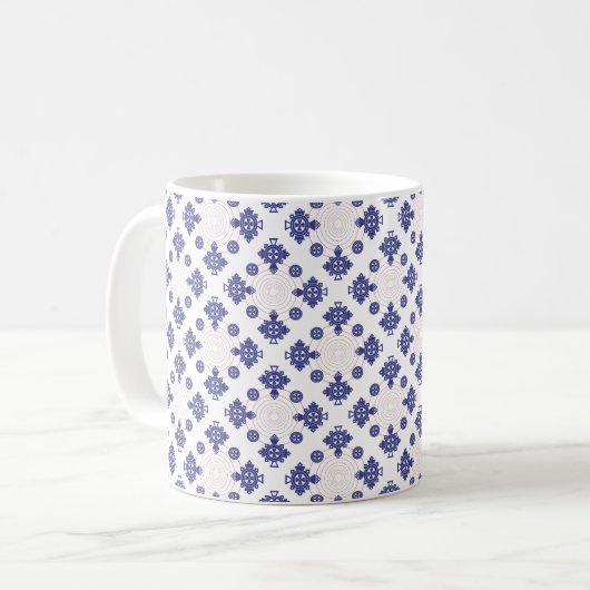 Mug Blue Cross Pendant Pattern (Devant gauche)