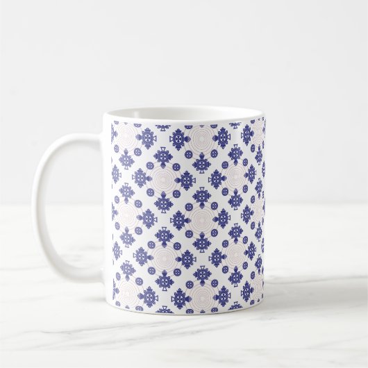 Mug Blue Cross Pendant Pattern (Gauche)