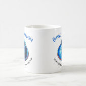 Mug Blue Cup Saucer Coffee Amateurs de café Texte Modè (Centre)