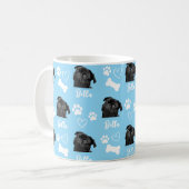 Mug Blue Custom Love Empreinte de patte Amoureux des c (Devant gauche)