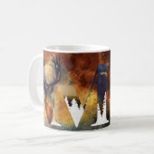 Mug Blue Deer Monogramme Nom de famille du Cabine (Devant gauche)