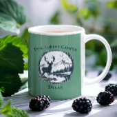 Mug Blue Deer Woods & Mountains Custom Text & Name