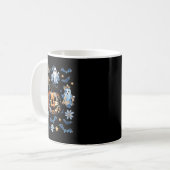 Mug Blue Denim Floral Patchwork Citrouille Ghost Coque (Devant gauche)