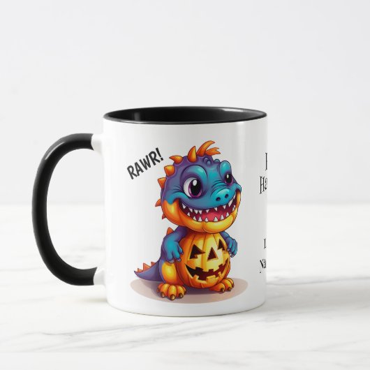 Mug Blue Dinosaur Jack o 'Lantern Halloween Enfants (Gauche)