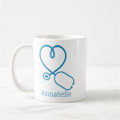 Mug Blue ER Nurse Assistant Médicale Amour Personnalis (Gauche)