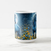 Mug Blue Fantasy Cheval Magique Fleurs de Lune, (Centre)